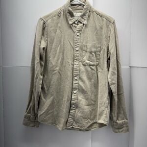 beige american eagle flannel long sleeve button up size xs